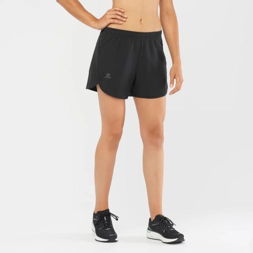 Black Salomon Agile Women's Running Shorts | PH 62798B